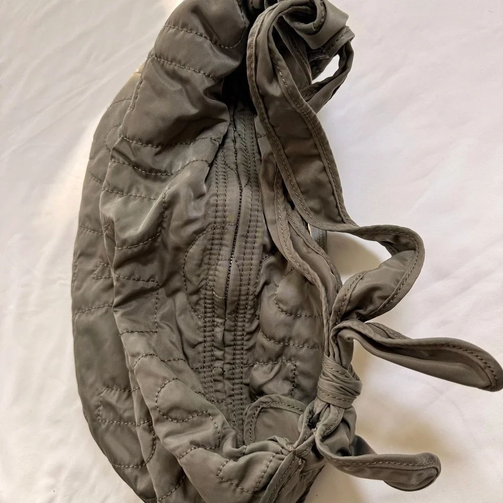 Marc by Marc Jacobs Standard Supply Workwear Nylon Quilted Hobo Bag Brown Olive